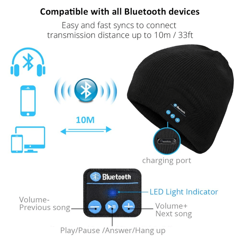 Bluetooth music hat smart headset winter cap