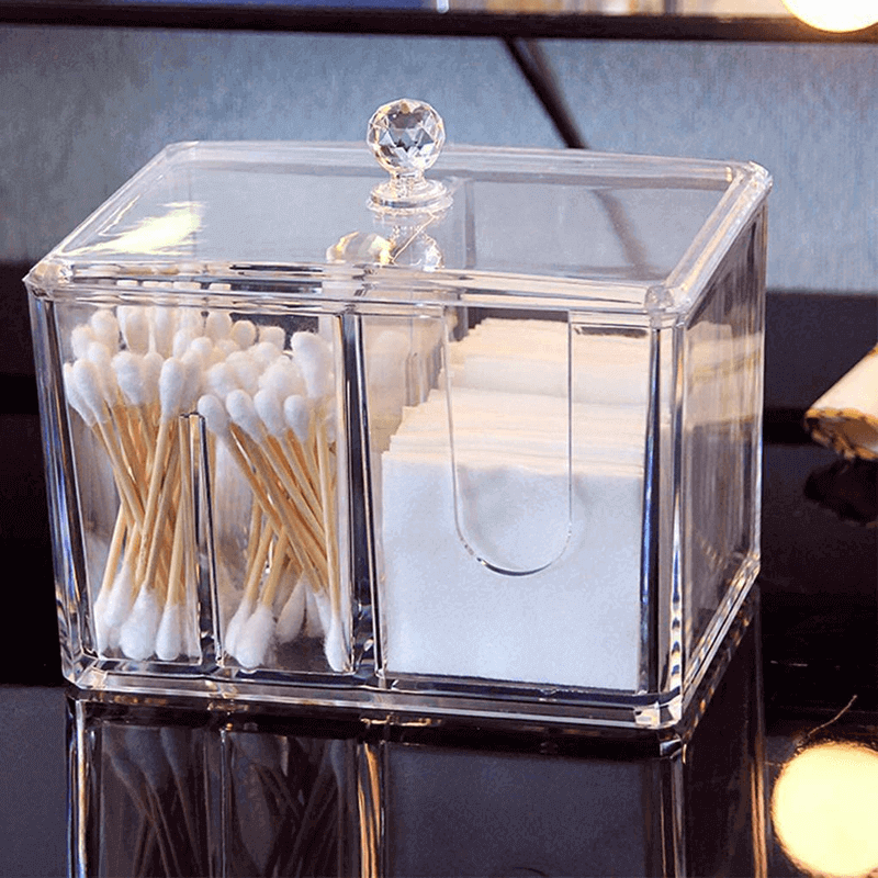 Acrylic cotton swab holder makeup box