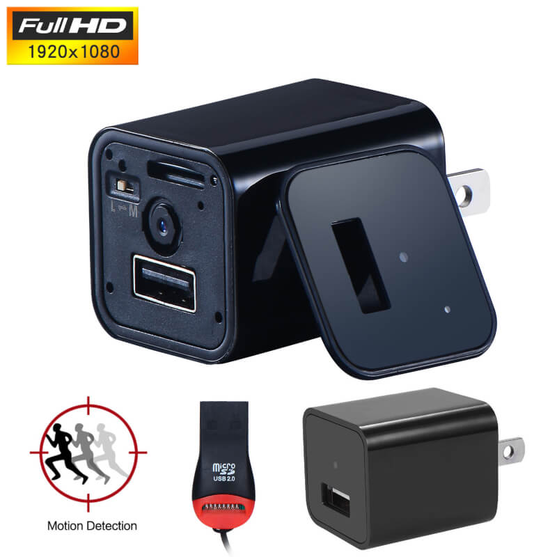 1080p hd mini usb wall charger with motion detection