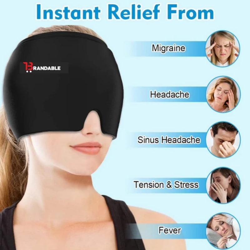 Headache relief hat and migraine cap cold compress