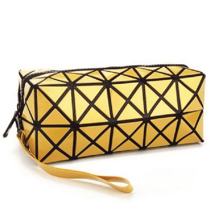 Geometric design pvc makeup pouch