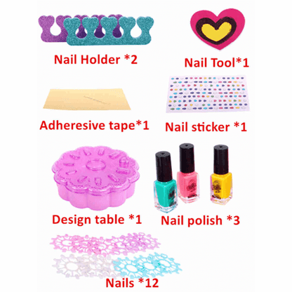 Nail art studio girls sparkling nail kit