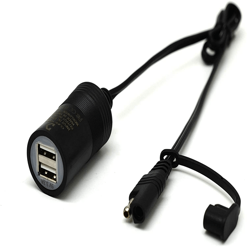 Motorcycle dual sae to usb cable adapter