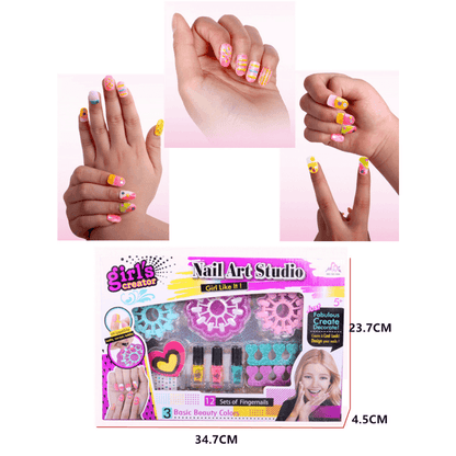 Nail art studio girls sparkling nail kit