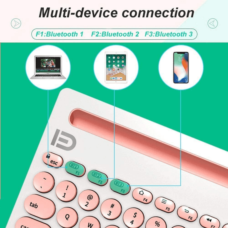 Wireless keyboard with tablet holder 79 keys