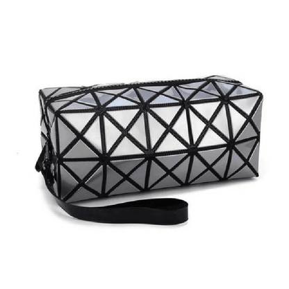 Geometric design pvc makeup pouch