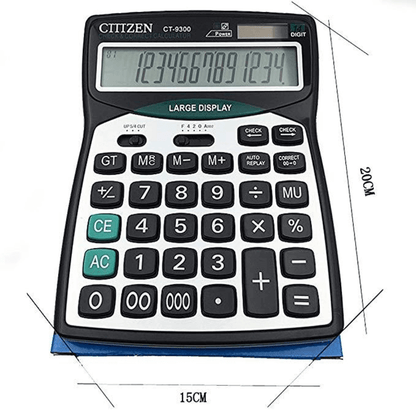 14 digit solar dual power calculator ct 9300