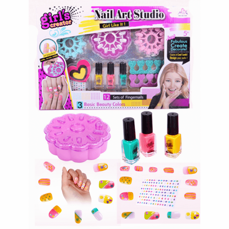 Nail art studio girls sparkling nail kit