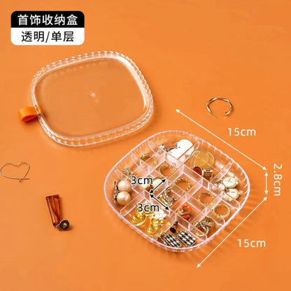 2 layer transparent crystal jewelry storage organizer