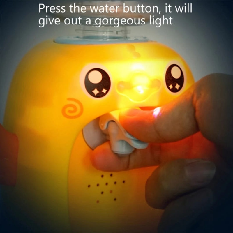 Battery operated water duck dispenser with light sounds.