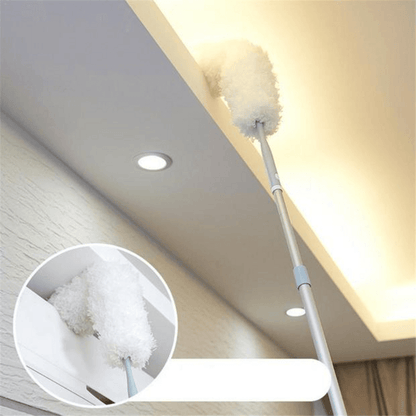 Extendable hand duster microfiber head