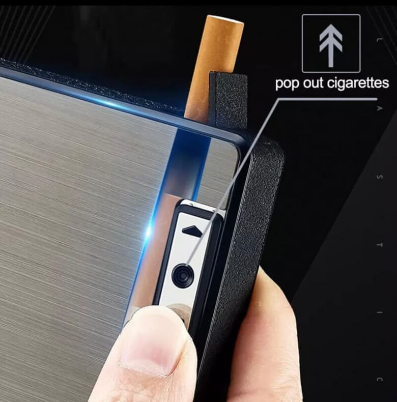 Cigarette case & windproof electronic rechargeable lighter