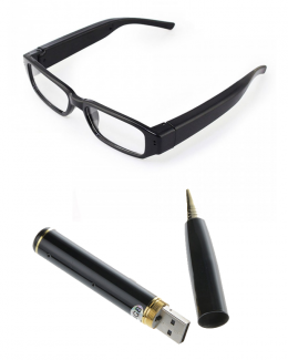 Combo of 1 spy glasses cam +  8gb pen cam