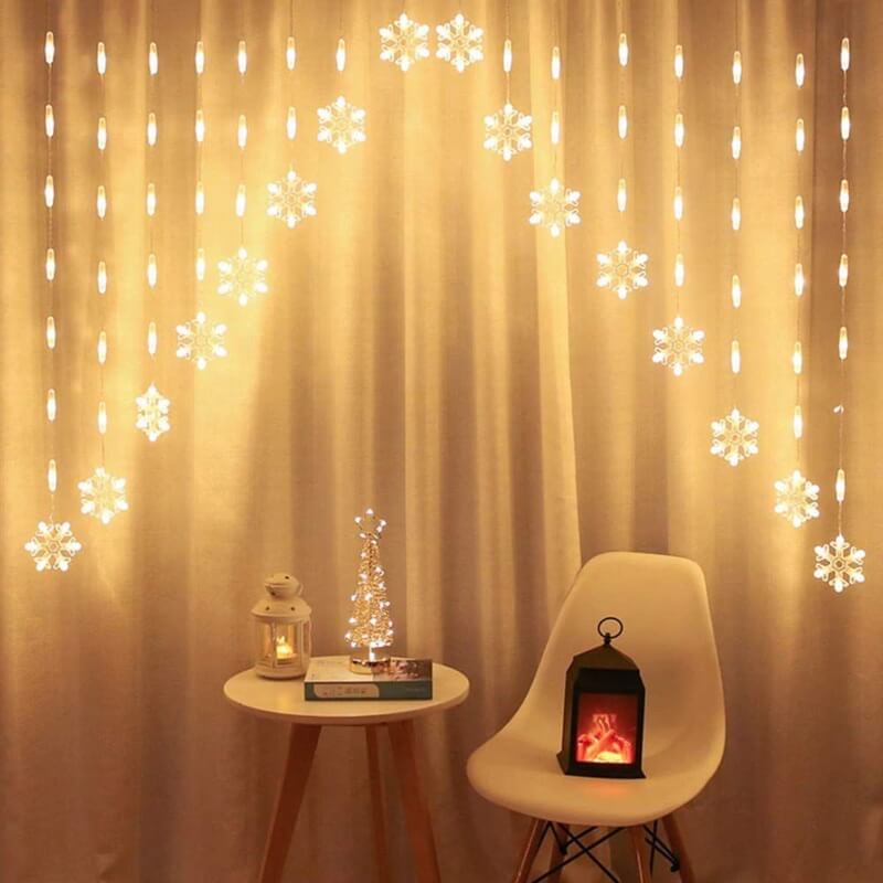 Curtain string lights for room decor