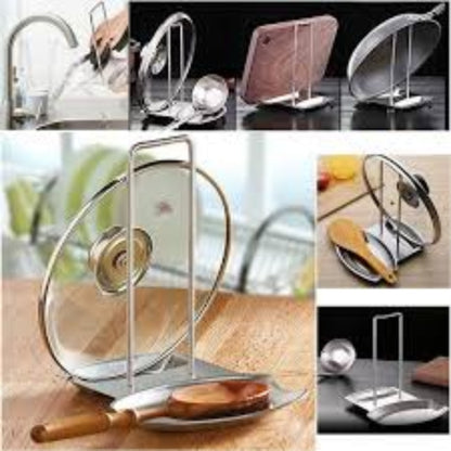 Stainless steel spoon rest pan pot cover lid stand rack