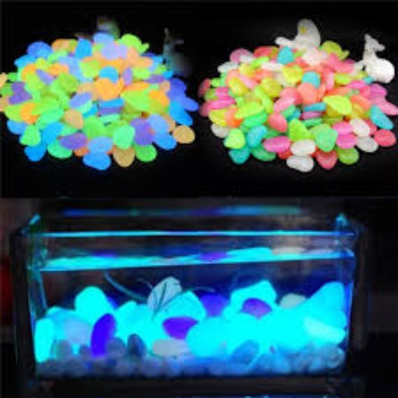 Glow in the dark stones pebbles aquarium