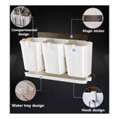 Self-adhesive wall mounted kitchen drain storage rack