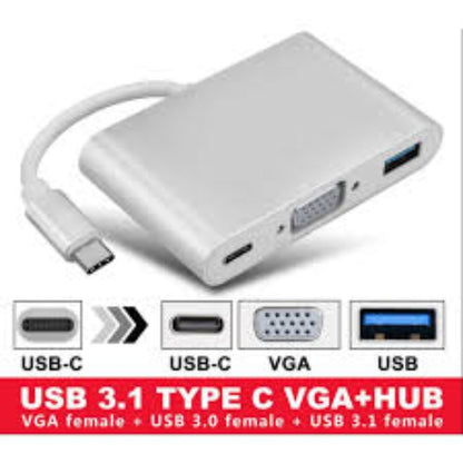 Type c 3.1 to vga+otg c+usb 3.0