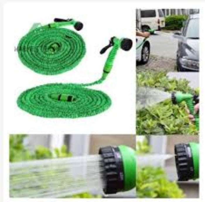 Flexible expanding water hose tube spray nozzle water