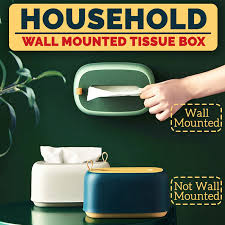 Wall-mounted tissue box 