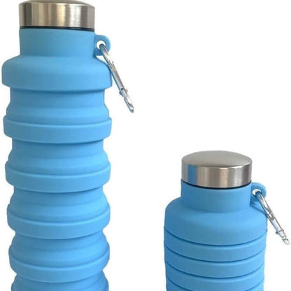 Foldable silicone water bottle leakproof