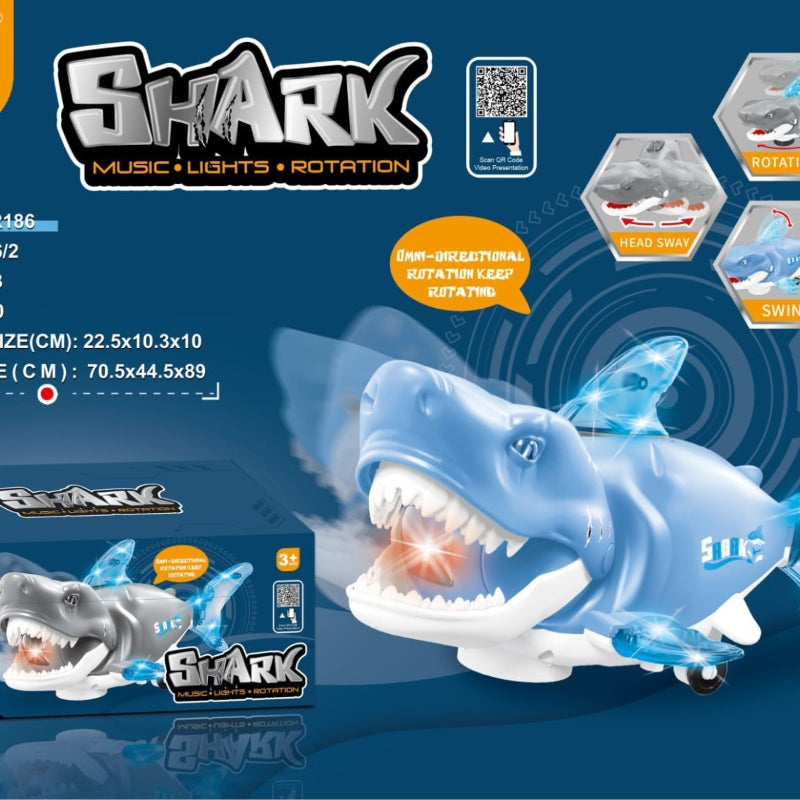 Battery operated shark with light sounds