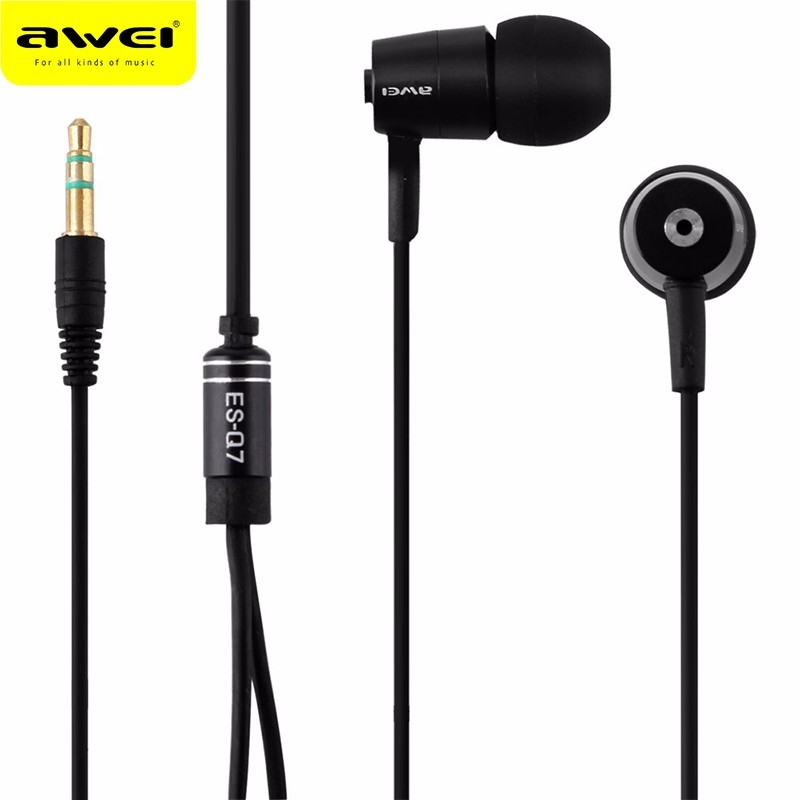 Awei es q7 earphones in ear with sozy earbuds 3.5mm jack