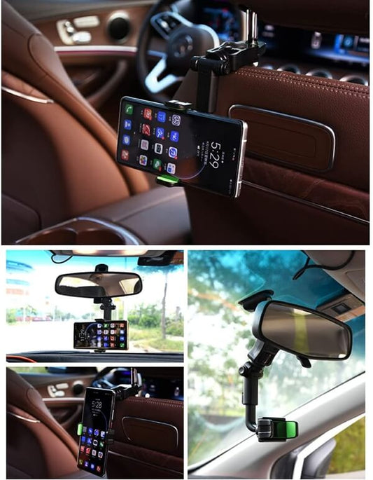 360 car multifunctional rearview mirror phone holder