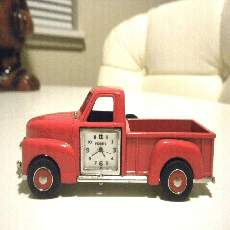 Relic brand antique dump truck clock- metal