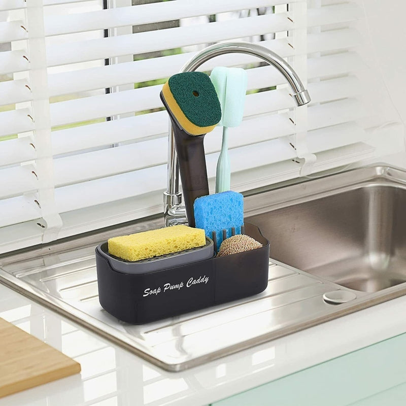 Soap pump and sink caddy