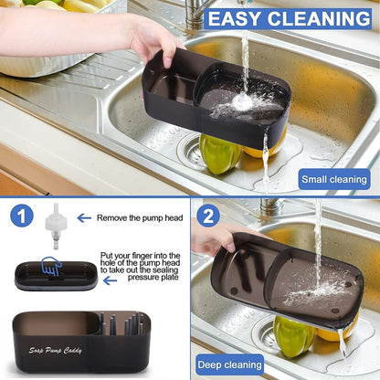 Soap pump and sink caddy