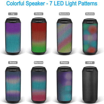 Clever bright bluetooth speakers 7 led lights