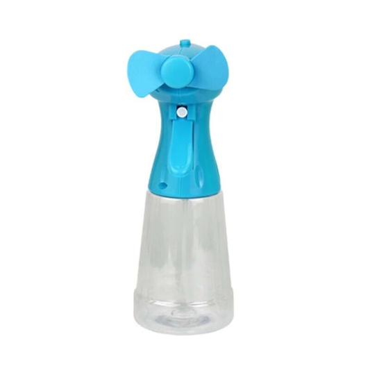 Creative misting fan with spray bottle