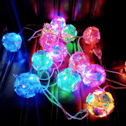 16 pcs fairy light multi crystal flower balls