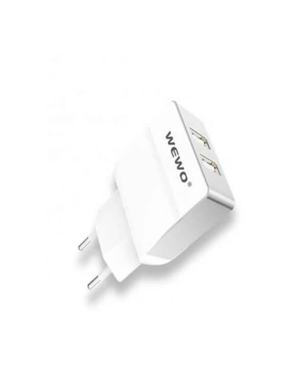 Wewo w004 dual usb 2.4a travel charger - white