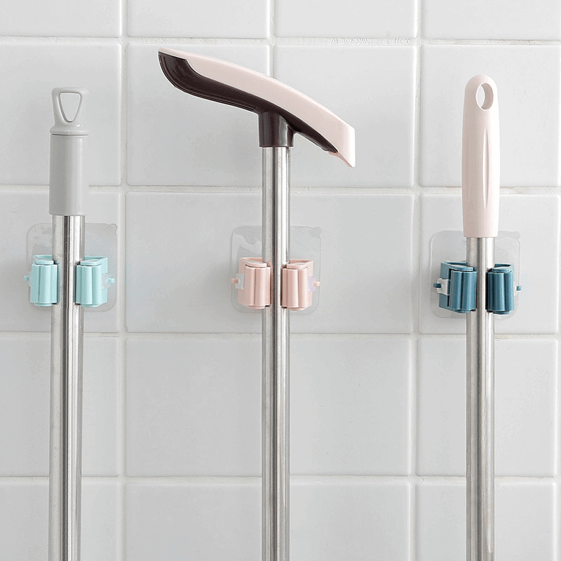 Wall mount broom holder